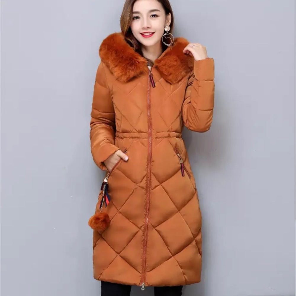 winter coatparka stitching slim longcoat for women - Picture 3 of 6